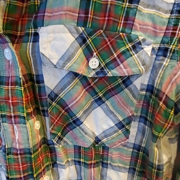 J. CREW Plaid Boyfriend Shirt - Size 0 - Picture 2 of 5